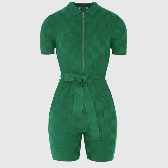 Maniere De Voir Green Textured Jumpsuit - Picture 4 of 8